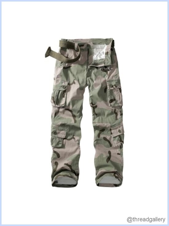 Pants - Women's Cotton Cargo Combat Work Hiking Pants Adjustable Waist 9 Pockets